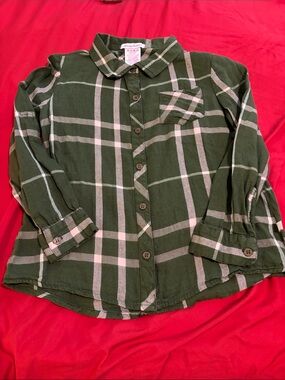 Tommy Bahama Green and Cream Flannel Plaid Button-Down Shirt
